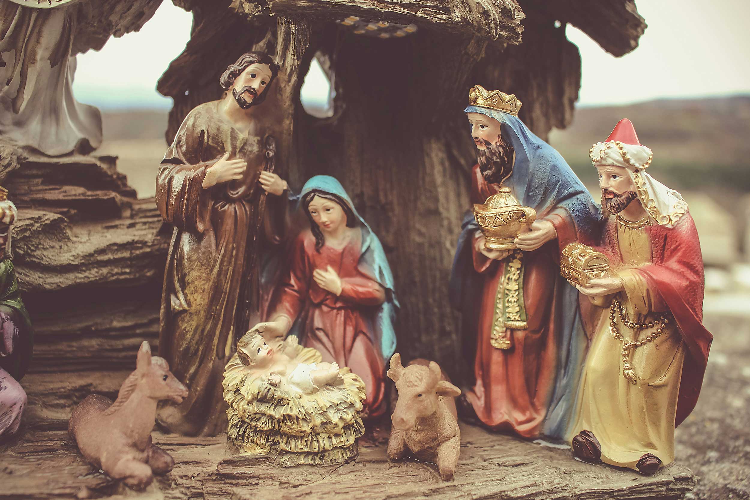 Krippe mit Maria-Josef-Jesus 2 Königen